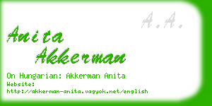 anita akkerman business card